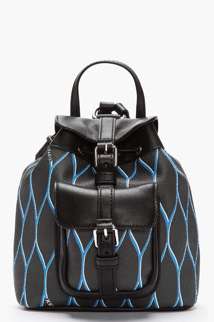 Kenzo Black Leather-trimmed Mini Backpack