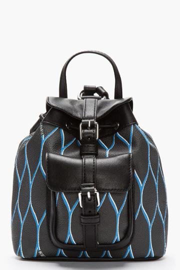 Kenzo Black Leather-trimmed Mini Backpack