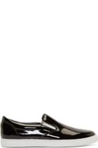 Dsquared2 Black Patent Leather Slip-on Sneakers