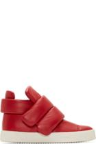 Giuseppe Zanotti Red Leather Padded London Lounge Sneakers