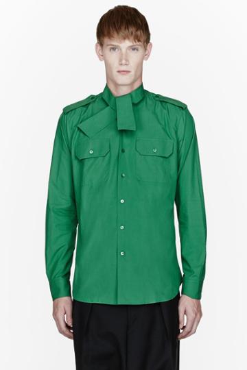 Raf Simons Green Scarf Shirt