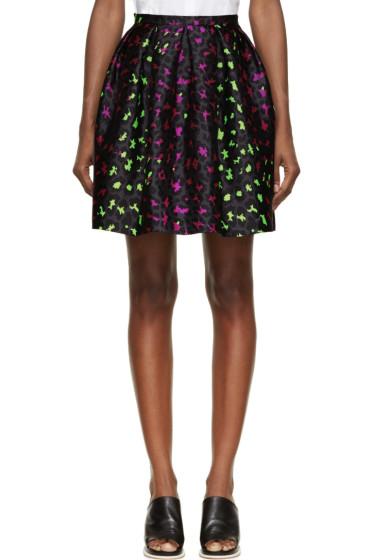 Christopher Kane Pink And Green Silk Leopard Princess Skirt
