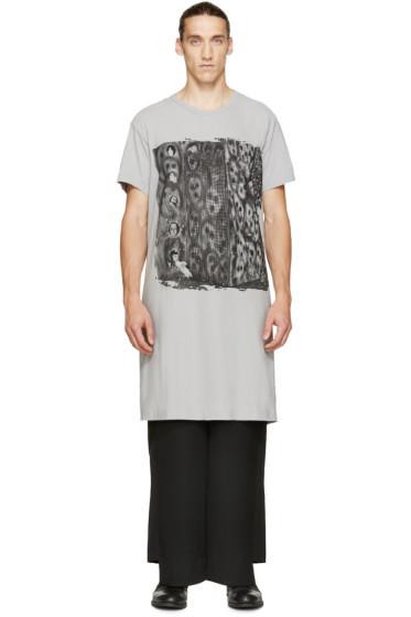 Comme Des Garçons Homme Plus Grey Oversized Graphic T-shirt