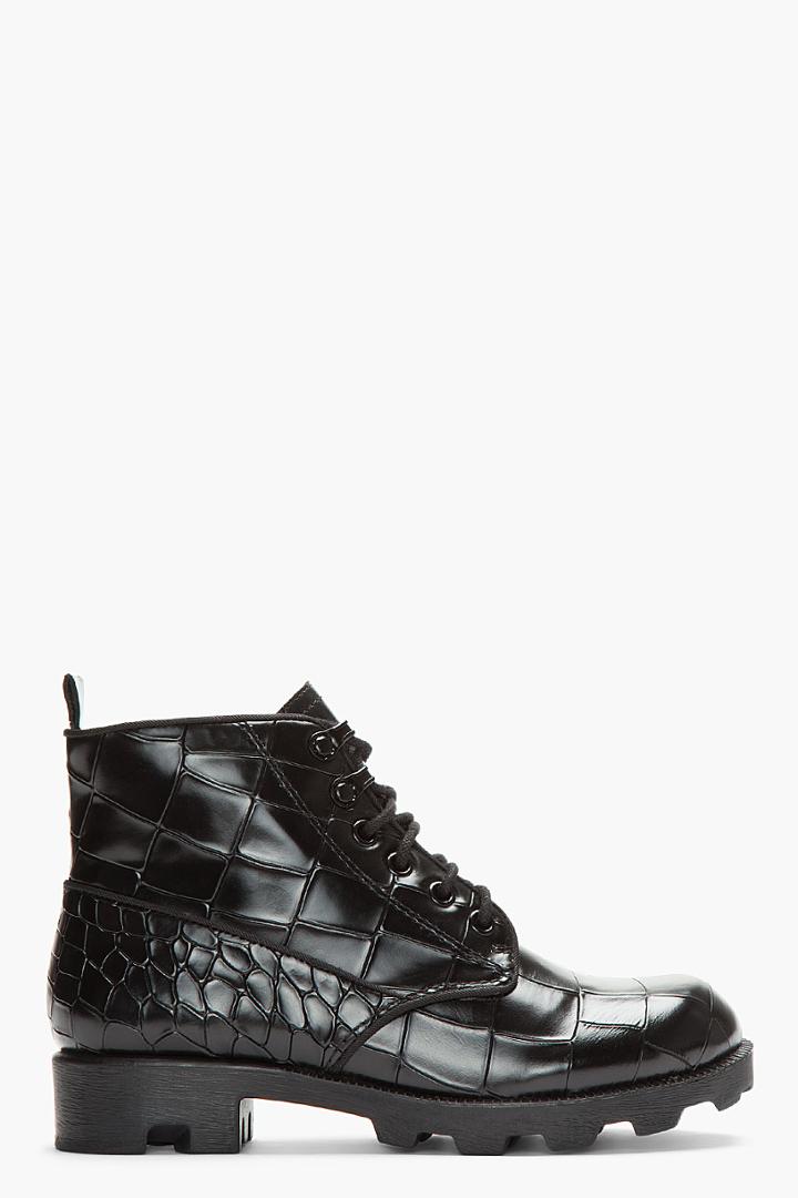 Theyskens Theory Black Reptile Print Yasmin Arold Boot