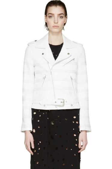Each X Other White Striped Biker Jacket