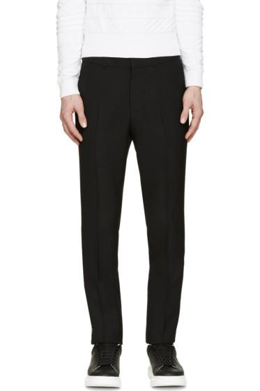 Alexander Mcqueen Black Vinyl Stripe Trousers