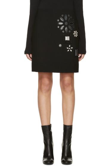 Marc Jacobs Black Wool Embellished Miniskirt