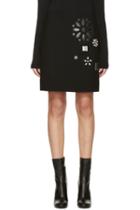 Marc Jacobs Black Wool Embellished Miniskirt