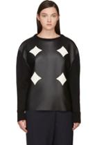 Costume National Black Leather Panel Sweater