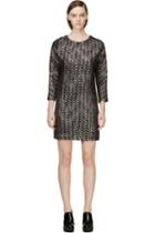 Jay Ahr Black And Silver Metallic Tweed Dress