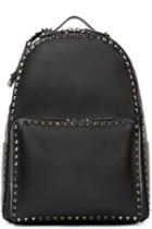 Valentino Black Leather Rockstud Backpack