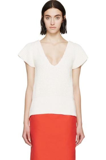 Nina Ricci White Open-back Knit Top
