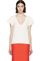 Nina Ricci White Open-back Knit Top