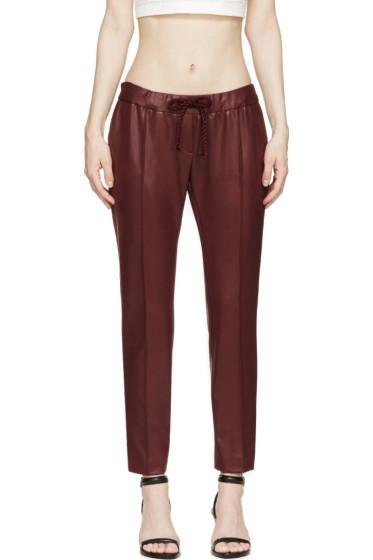 Christopher Kane Burgundy Coated Slim Trousers