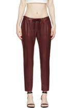 Christopher Kane Burgundy Coated Slim Trousers