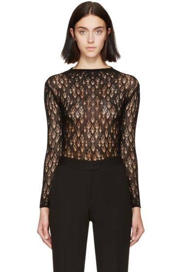 Maison Margiela Black Open-knit Body Suit