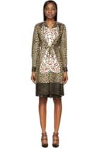 Givenchy Leopard Print Silk Butterfly Embroidered Dress