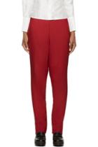Costume National Red Wool Trousers