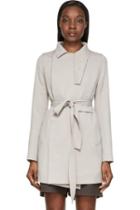 Rick Owens Pearl Grey Wool Twill Classic Peatrench Coat