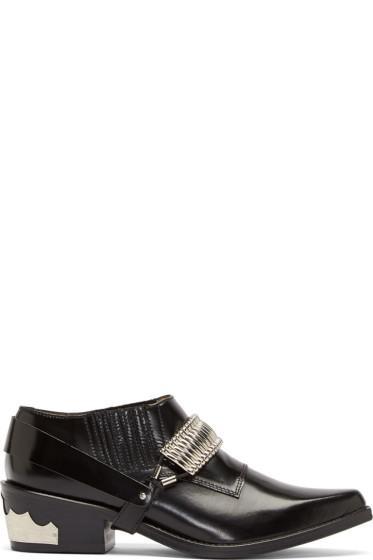 Toga Pulla Black Western Polido Ankle Boots