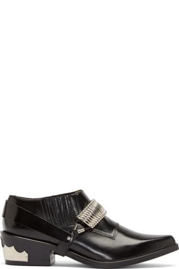Toga Pulla Black Western Polido Ankle Boots