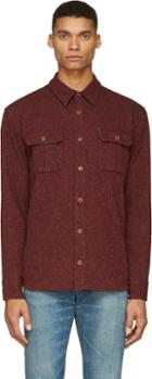 Visvim Burgundy Tweed Sherwood Shirt