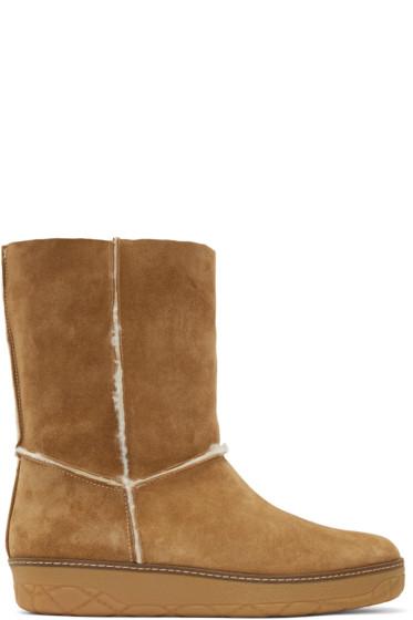 Moncler Tan Shearling Boots