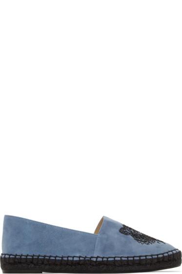 Kenzo Blue Suede Tiger Espadrilles