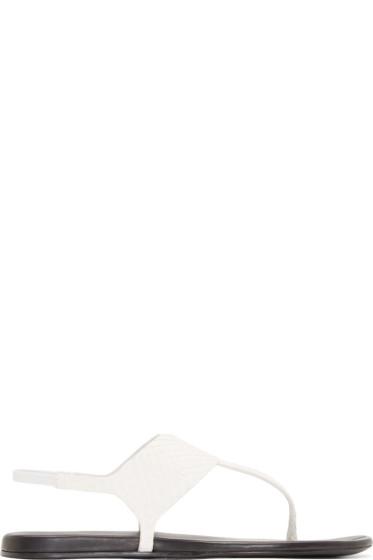 Carritz White Python Salome Sandals
