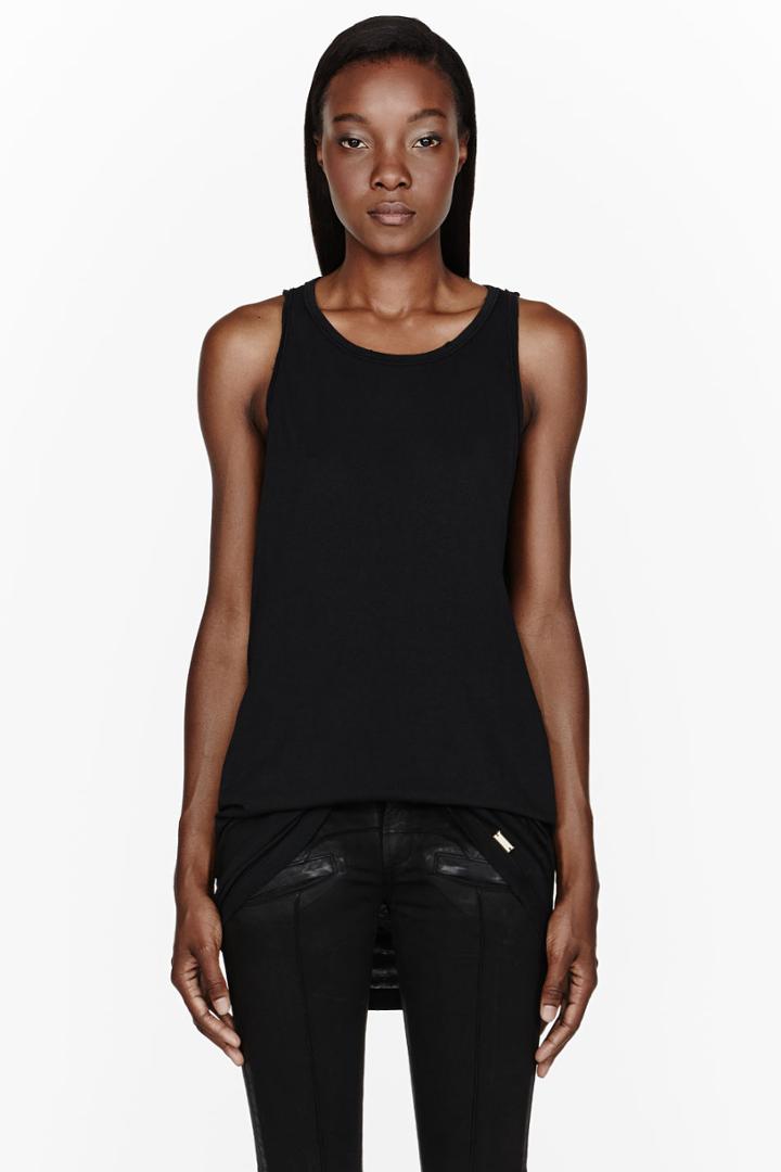 Pierre Balmain Black Overlong Tank Top
