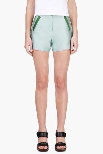 Ostwald Helgason Mint And Forest Green-grey Shorts