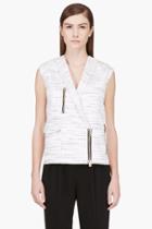 Giambattista Valli Black And Ivory Marled Double-breasted Biker Vest