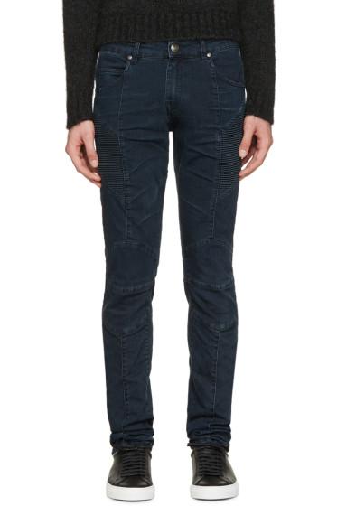 Pierre Balmain Blue Biker Jeans