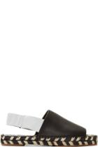 Proenza Schouler Black Leather Slingback Espadrilles