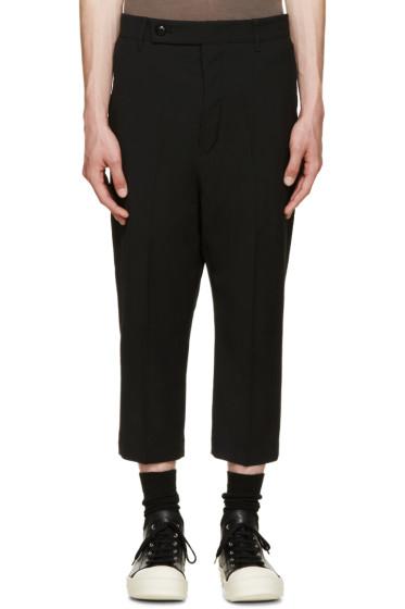 Rick Owens Black Cropped Astaires Trousers