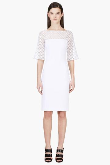 Zuhair Murad White Mesh Honeycomb Dress