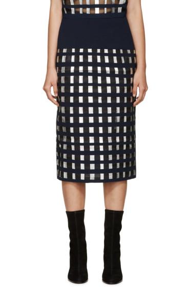 Rejina Pyo Navy And Silver Sasha Lattice Skirt