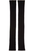 Thamanyah Black Wool Knit Fingerless Gloves