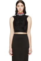 Alexander Wang Black Accordion Pleat Sport Crop Top