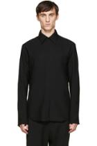 Nude:mm Black Wool Panelled Shirt