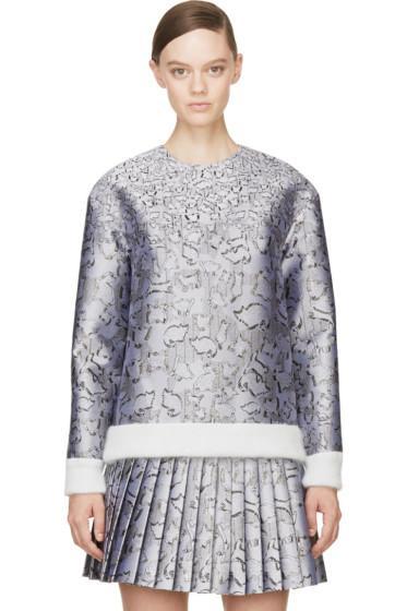 Mary Katrantzou Silver Jacquard Cookie Print Sweater