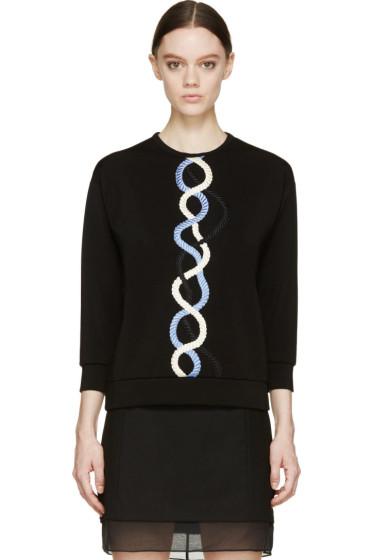 Christopher Kane Black Rope Embroidered Top