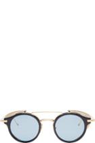 Thom Browne Gold And Navy Visor Sunglasses
