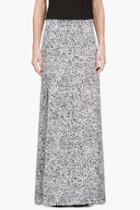 Richard Nicoll Black And White Crepe De Chine Maxi Skirt
