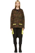 Off-white Green And Brown Camouflage Sahariana Jacket