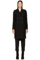 Rick Owens Black Wool Double-breasted Coat