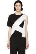Anthony Vaccarello Black And Grey Asymmetric Shirt