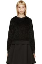 Carven Black Faux-astrakhan Sweater