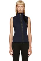 Paco Rabanne Navy And Black Zippered Tank Top