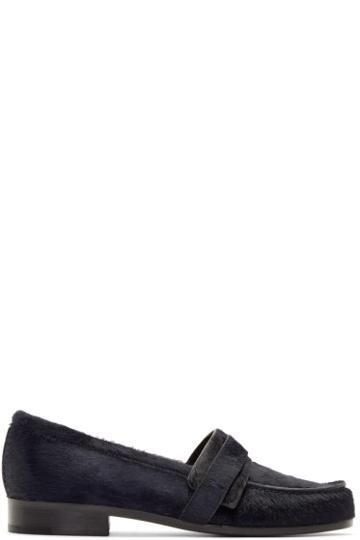 Carritz Navy Calf-hair Loafers